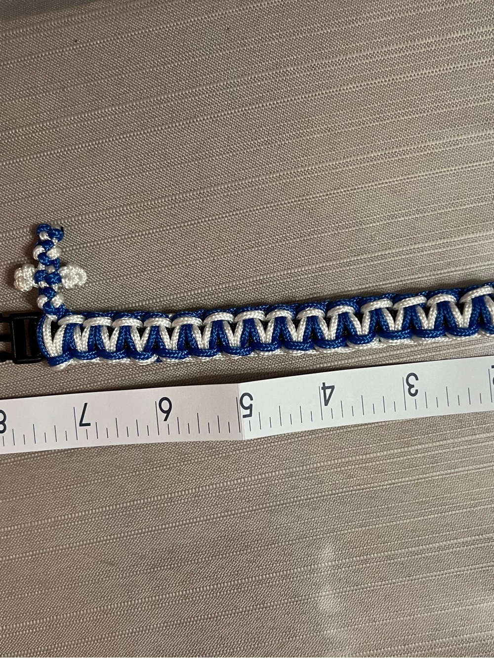 Handwoven Blue and White Paracord Bracelet - Women Accessories